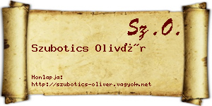 Szubotics Olivér névjegykártya
